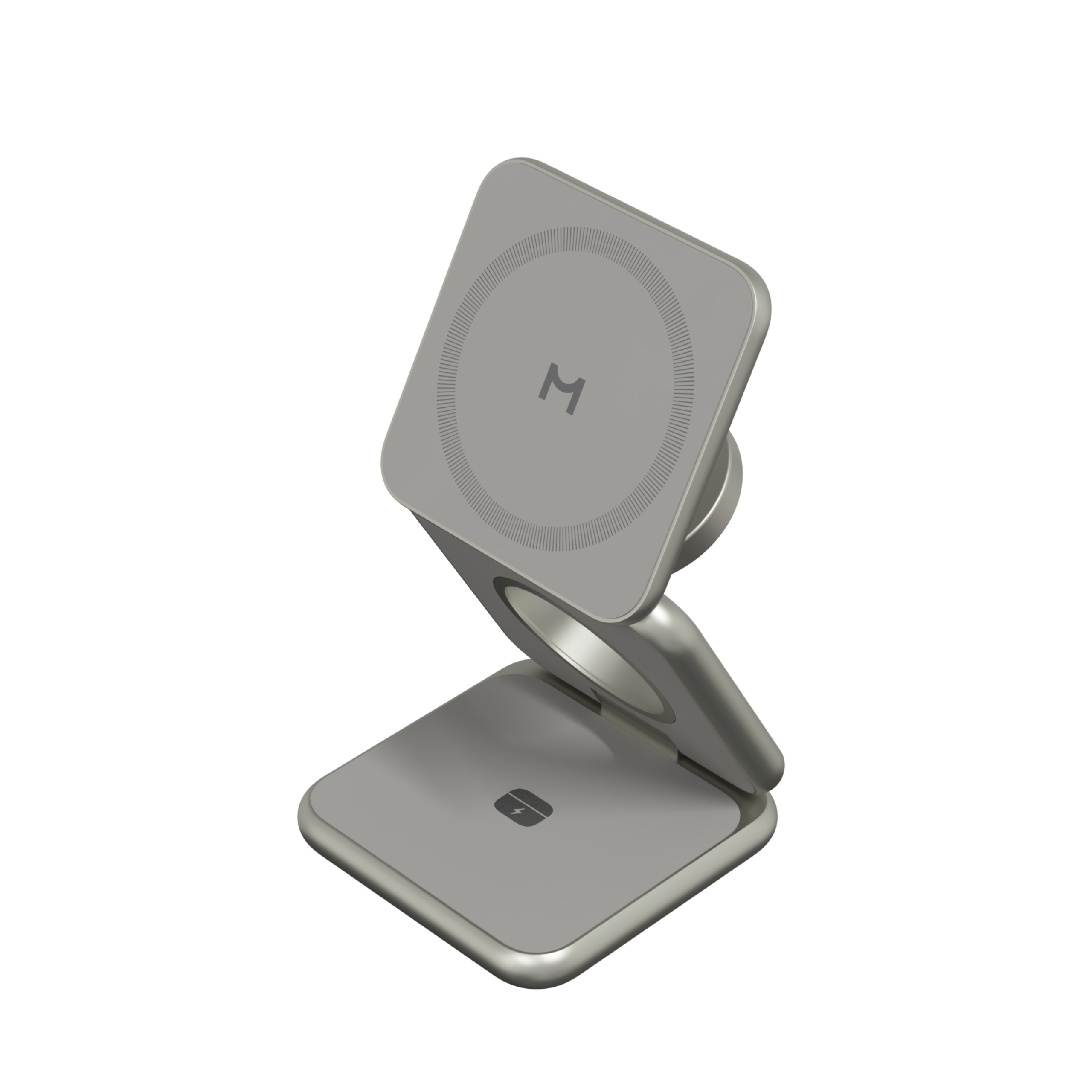 Беспроводная зарядная станция Magssory Fold Pro 3 в 1 MagSafe 15W (Titanium)