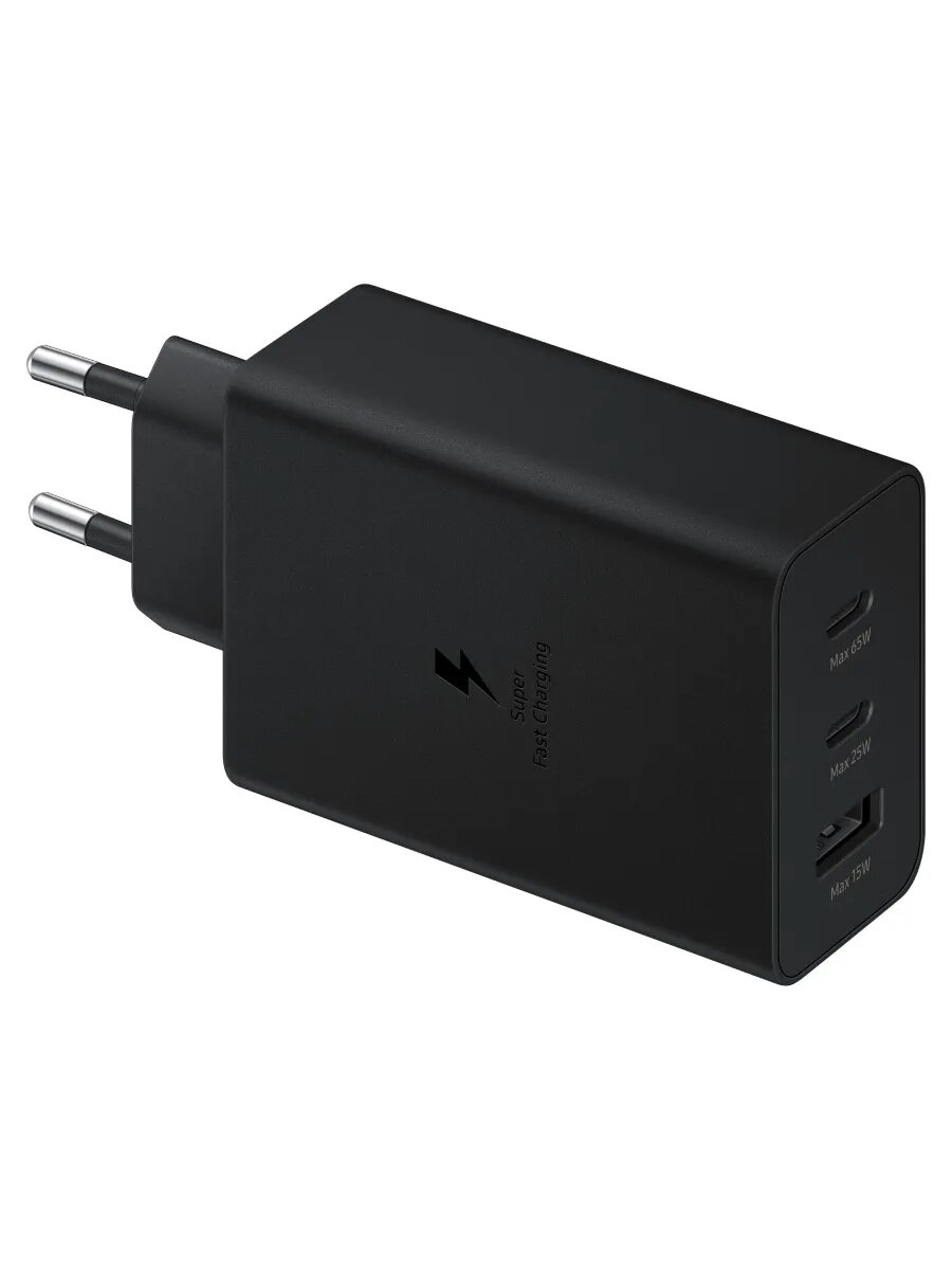 Адаптер Samsung 2xUSB-C + USB-A 65W (Black)