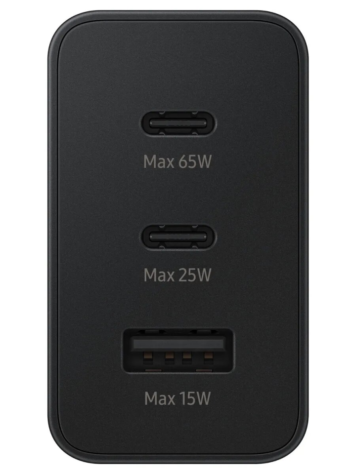 Адаптер Samsung 2xUSB-C + USB-A 65W (Black)