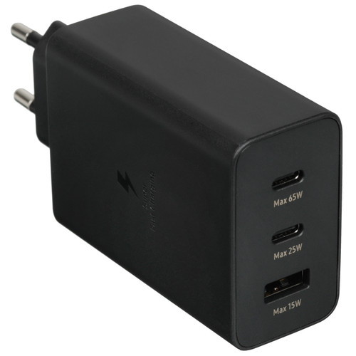 Адаптер Samsung 2xUSB-C + USB-A 65W (Black)