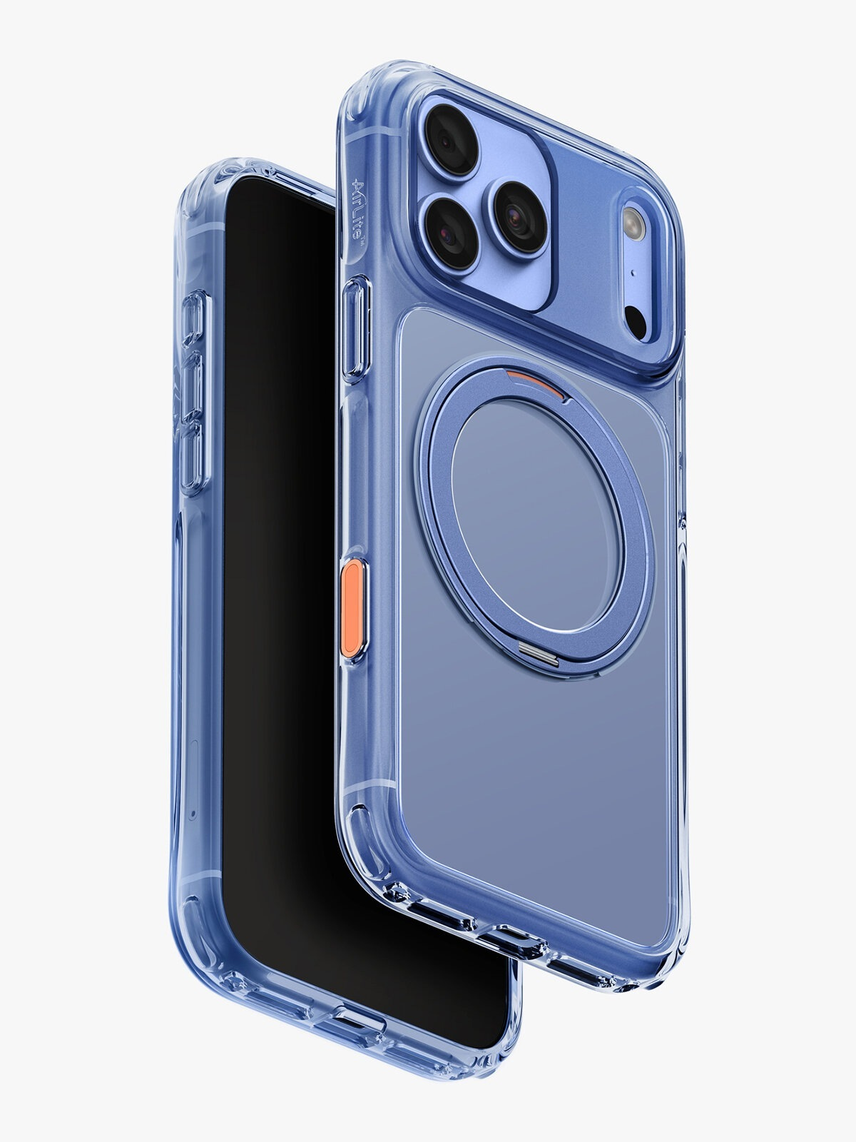 Чехол пластиковый Gabbeen MagSafe с кольцом-подставкой для iPhone 18 Pro max голубой