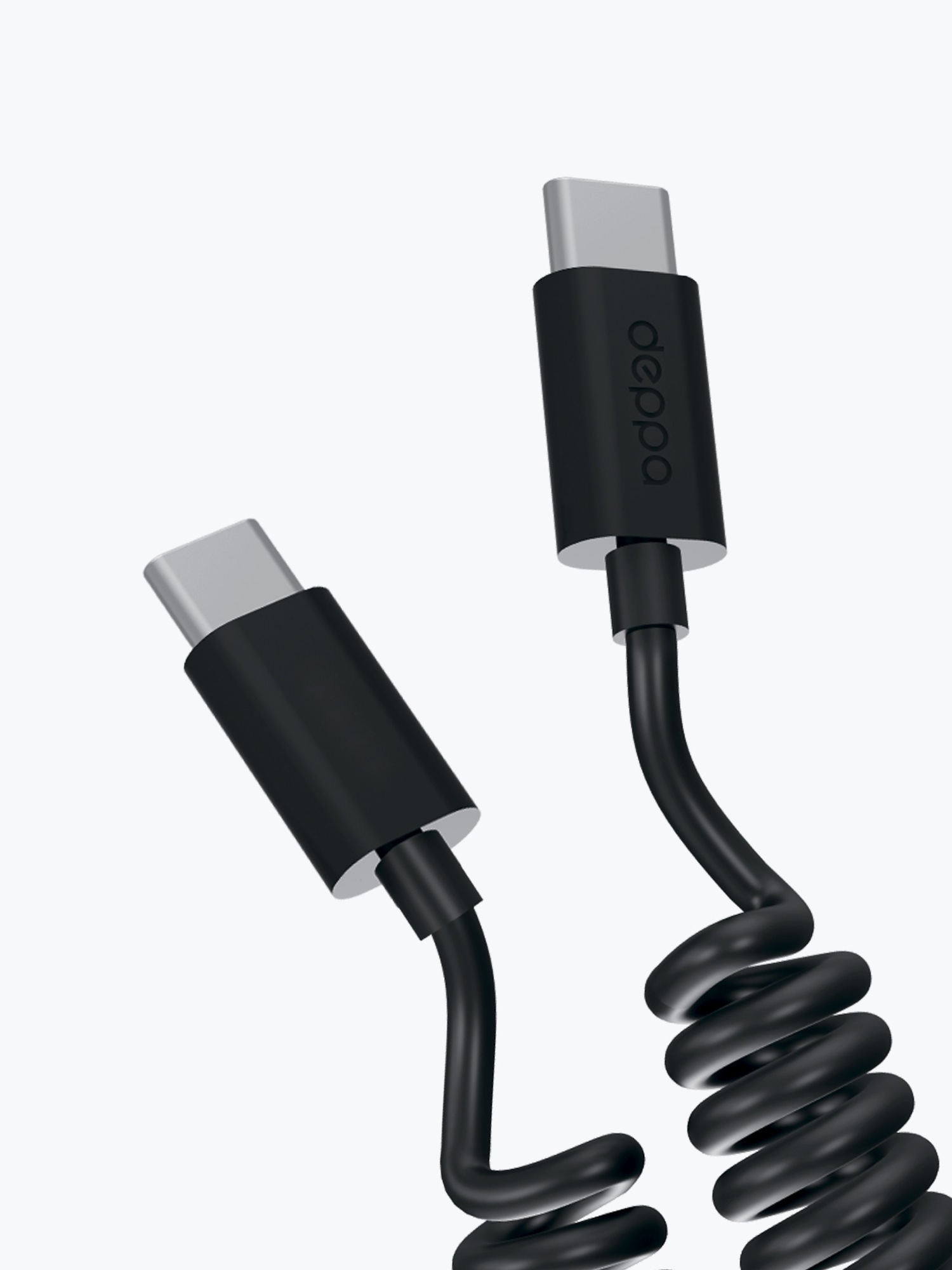Кабель Deppa Spiral USB-C - USB-C, витой 1.5m, черный