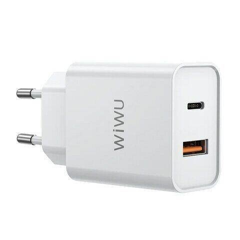 Адаптер Wiwu Nano GaN USB-A + USB-C 65W (White)