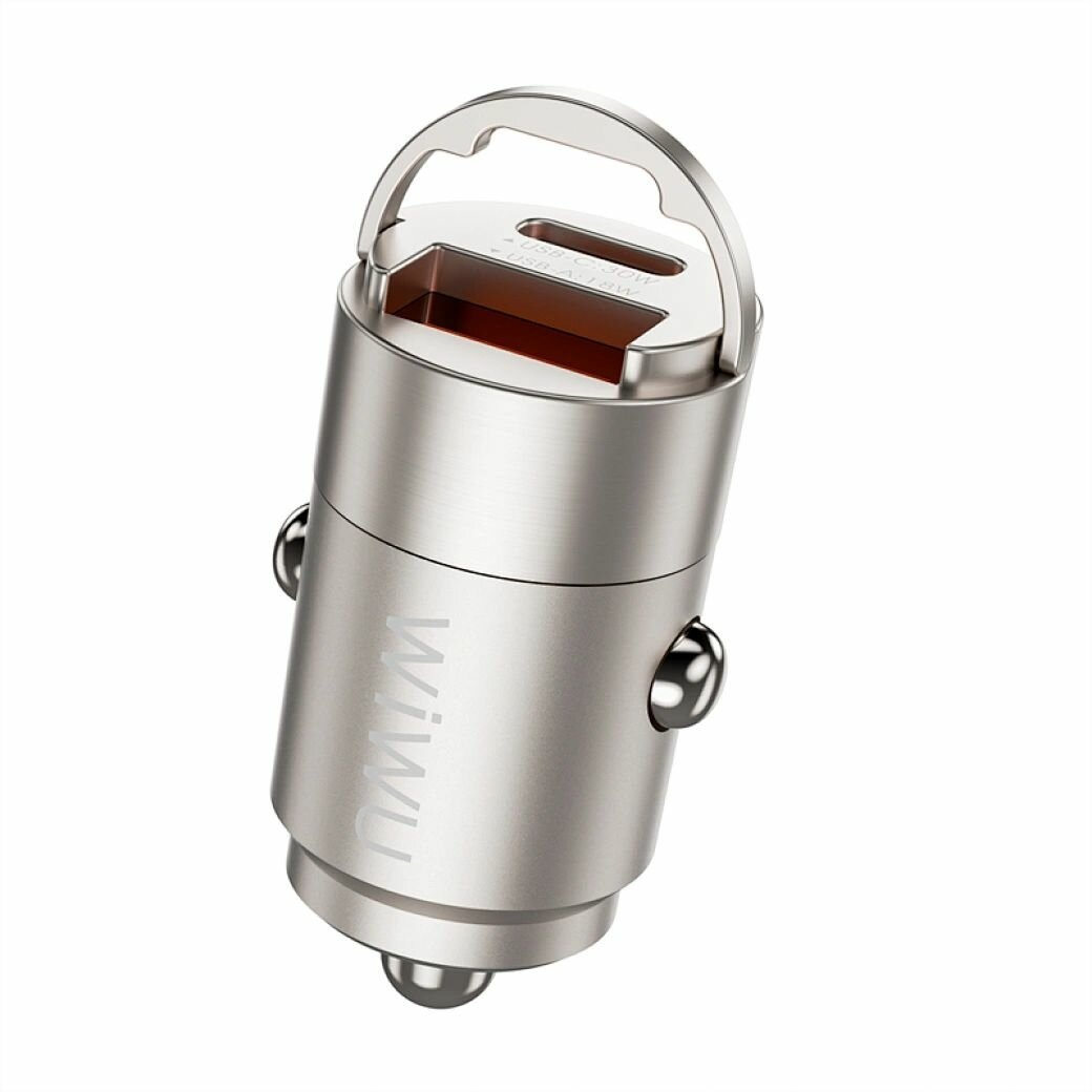 Автомобильное зарядное устройство Wiwu Nano USB-A + USB-C