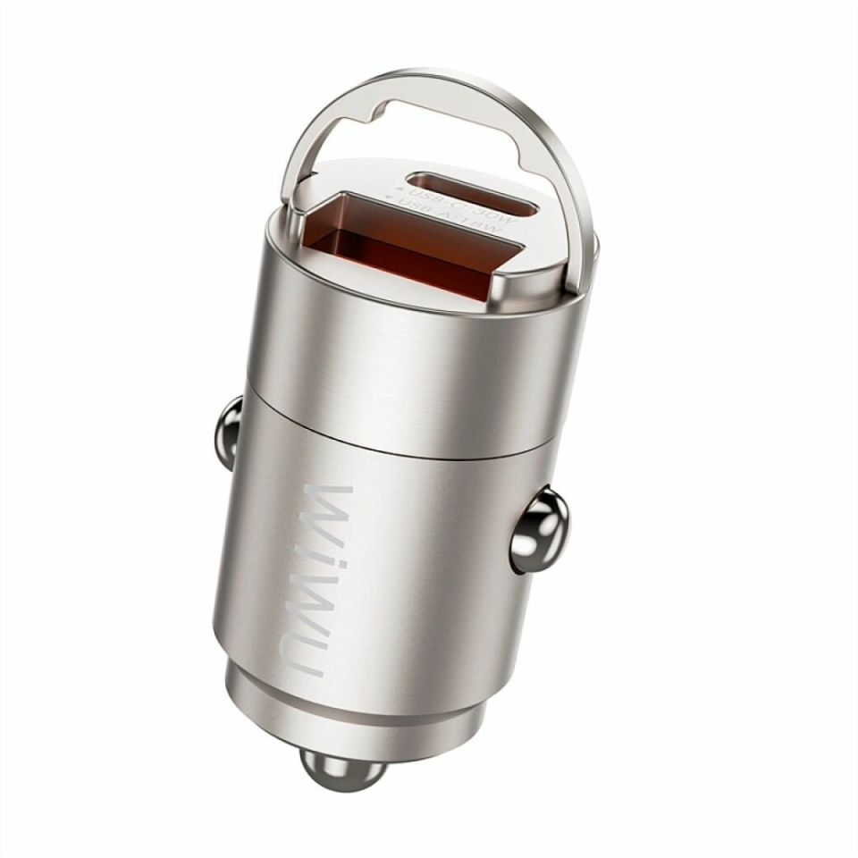 Автомобильное зарядное устройство Wiwu Nano USB-A + USB-C