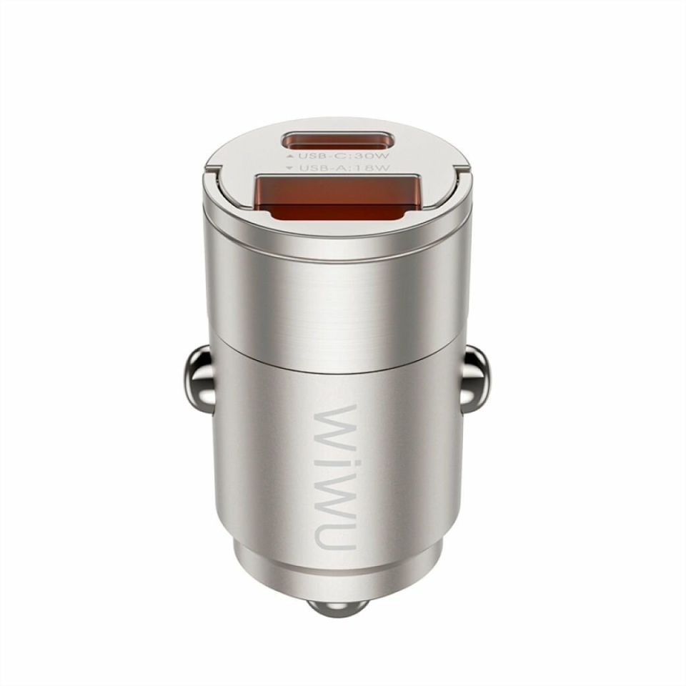 Автомобильное зарядное устройство Wiwu Nano USB-A + USB-C