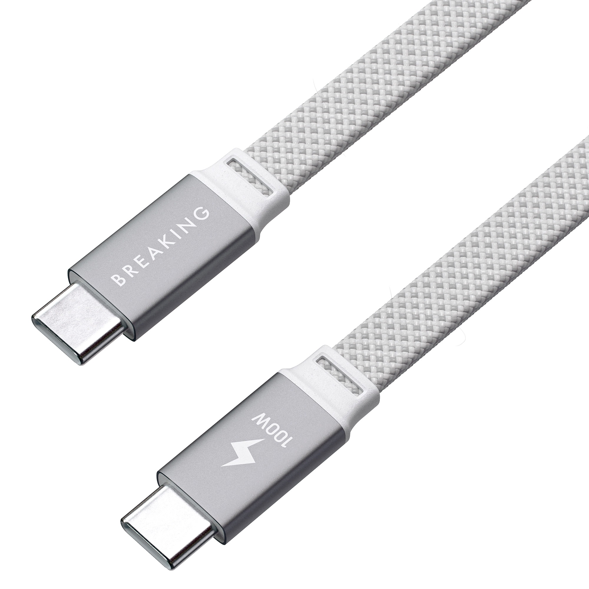 Кабель Breaking Neo Magnetic USB-C - UCB-C 100W, 1m, серебристый