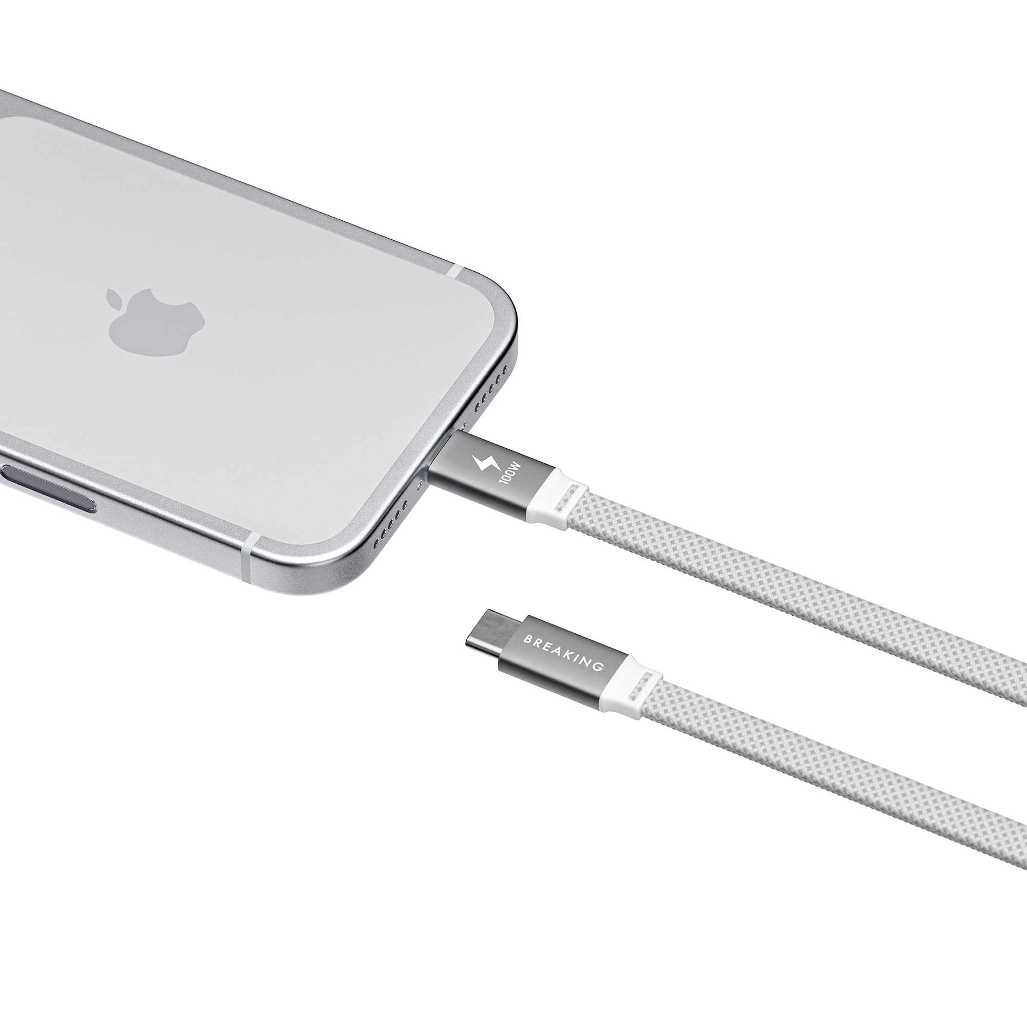 Кабель Breaking Neo Magnetic USB-C - UCB-C 100W, 1m, серебристый