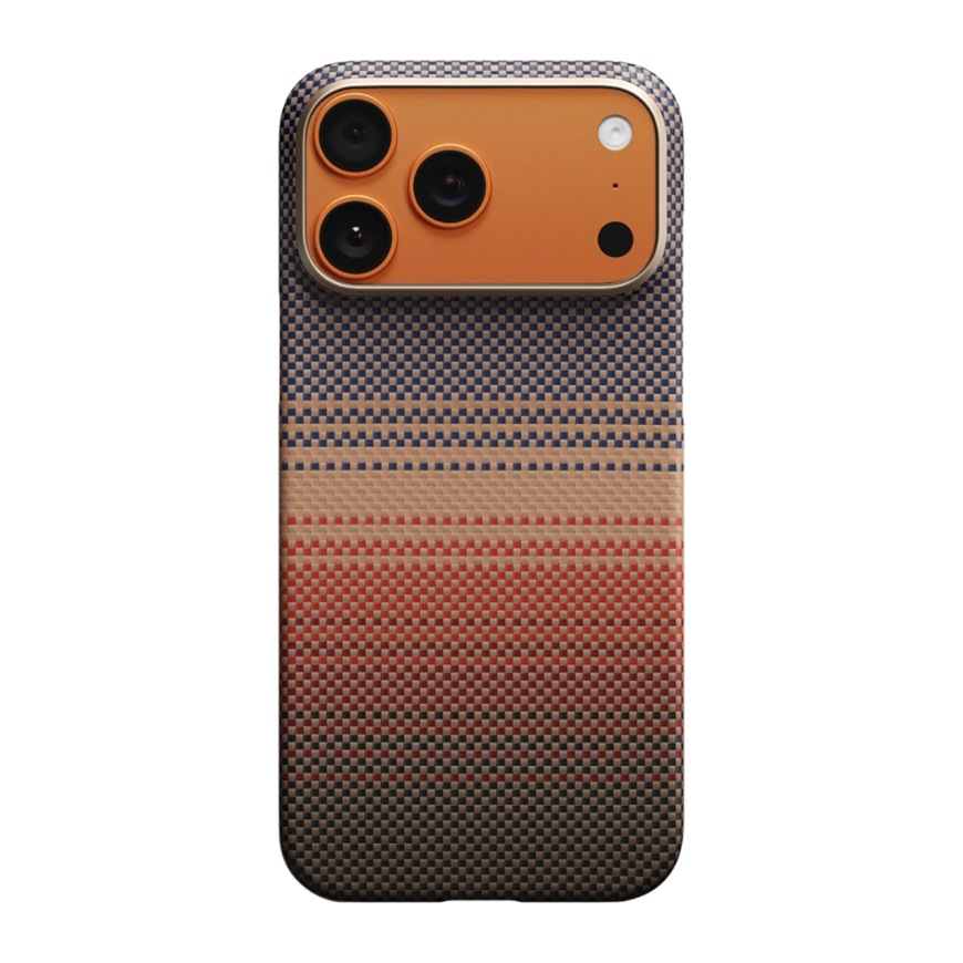 Чехол карбоновый Pitaka Tactile Woven Case для iPhone 17 Pro Max, Sunset, Copy