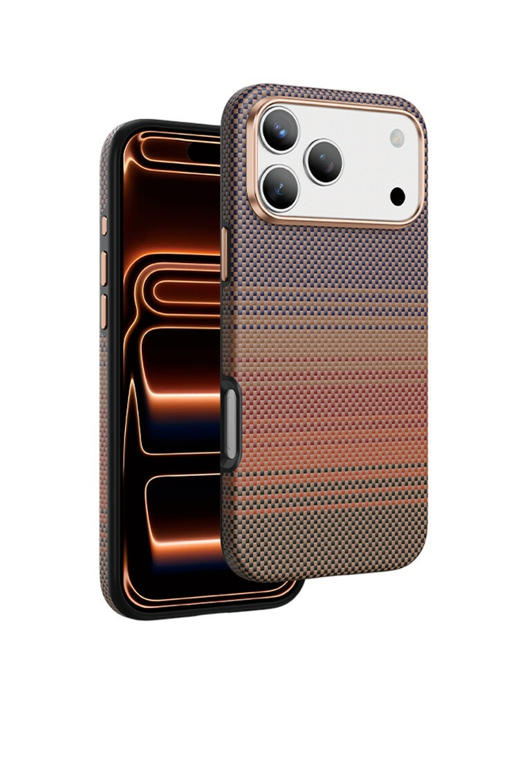 Чехол Kwi-Ni c MagSafe для iPhone 17 Pro Max под карбон, Sunset