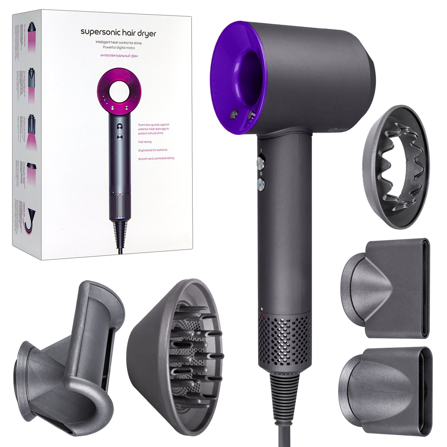Фен HairDryer HD15, фиолетовый