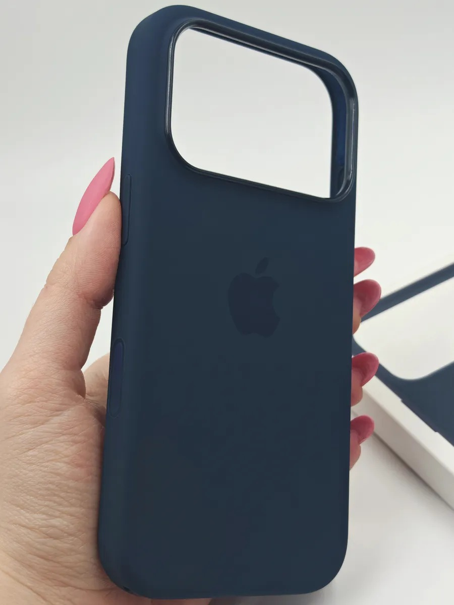 Чехол Silicone Case 17 Pro Max/18 Pro Max темно-синий (лого)
