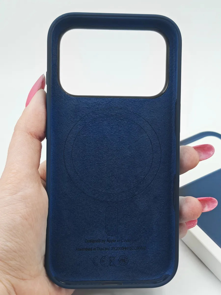 Чехол Silicone Case 17 Pro Max/18 Pro Max темно-синий (лого)