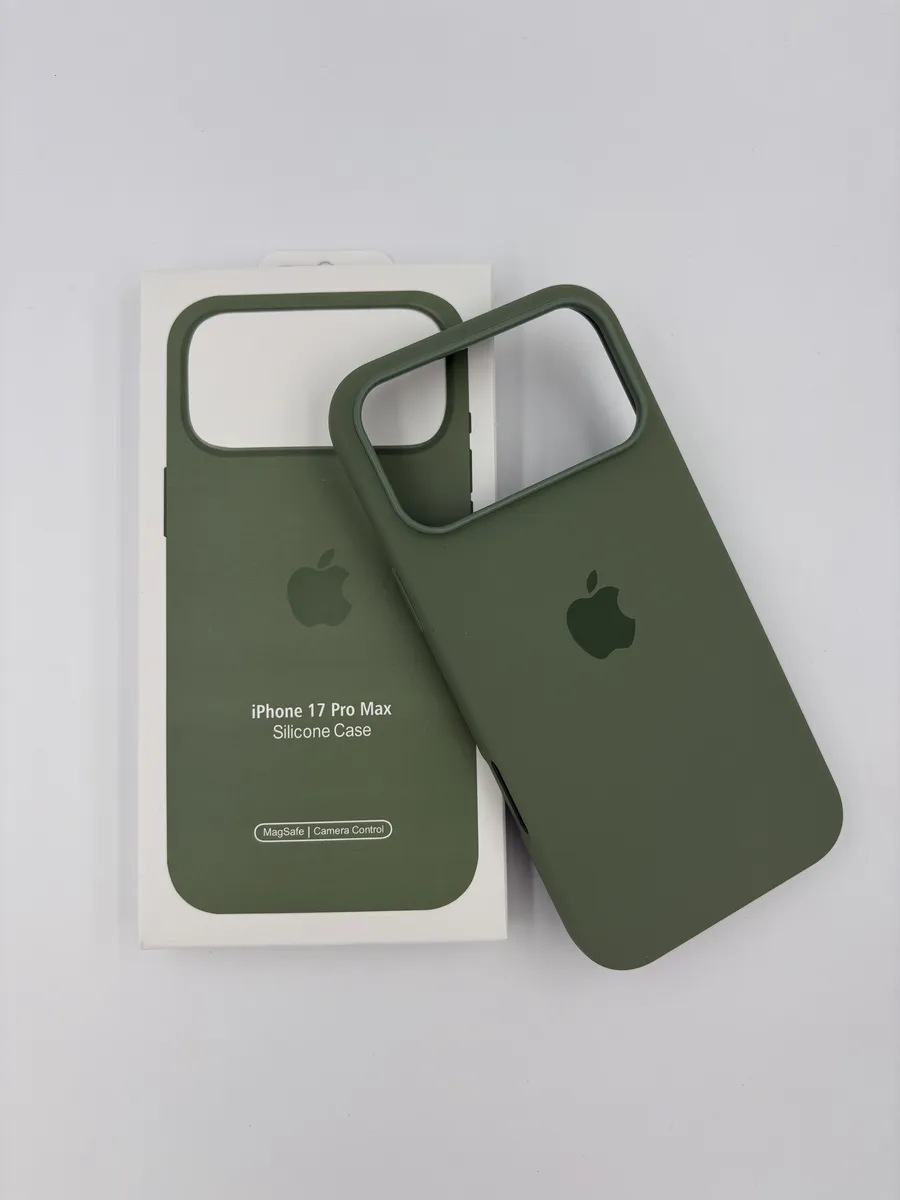 Чехол Silicone Case 17 Pro Max/18 Pro Max темно-зеленый (лого)