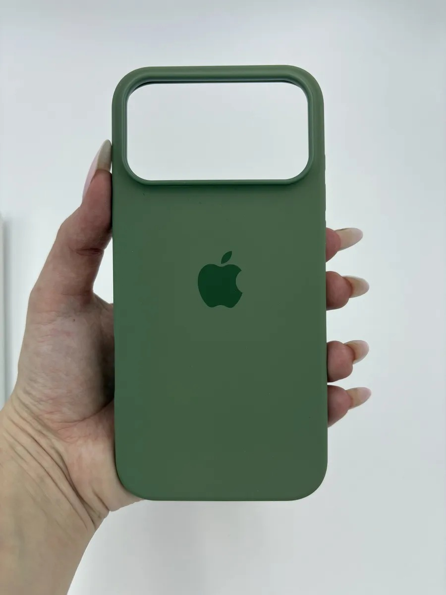 Чехол Silicone Case 17 Pro Max/18 Pro Max темно-зеленый (лого)