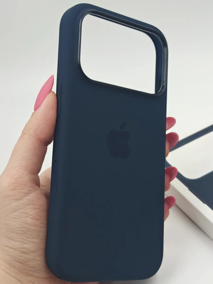 Чехол Silicone Case 17 Pro/18 Pro темно-синий (лого)