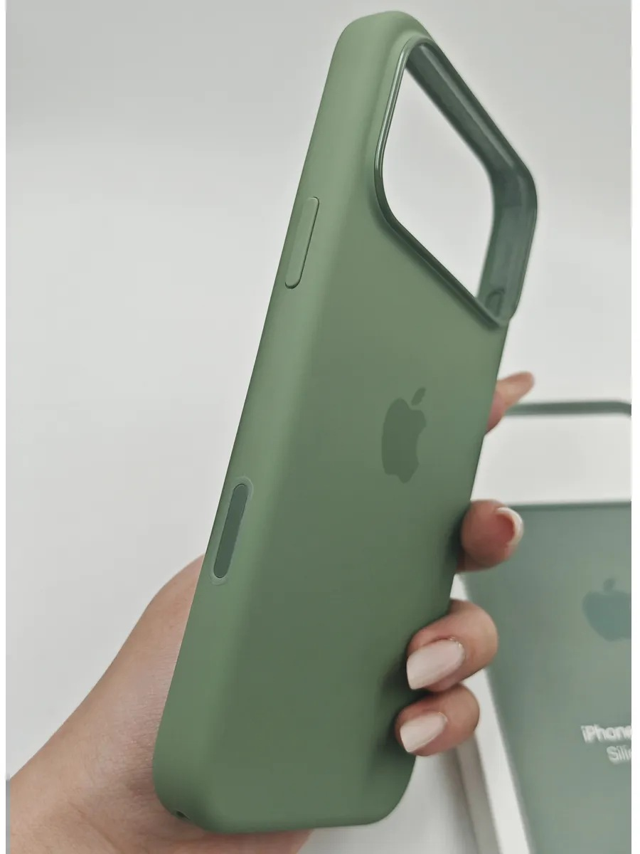 Чехол Silicone Case 17 Pro/18 Pro темно-зеленый (лого)