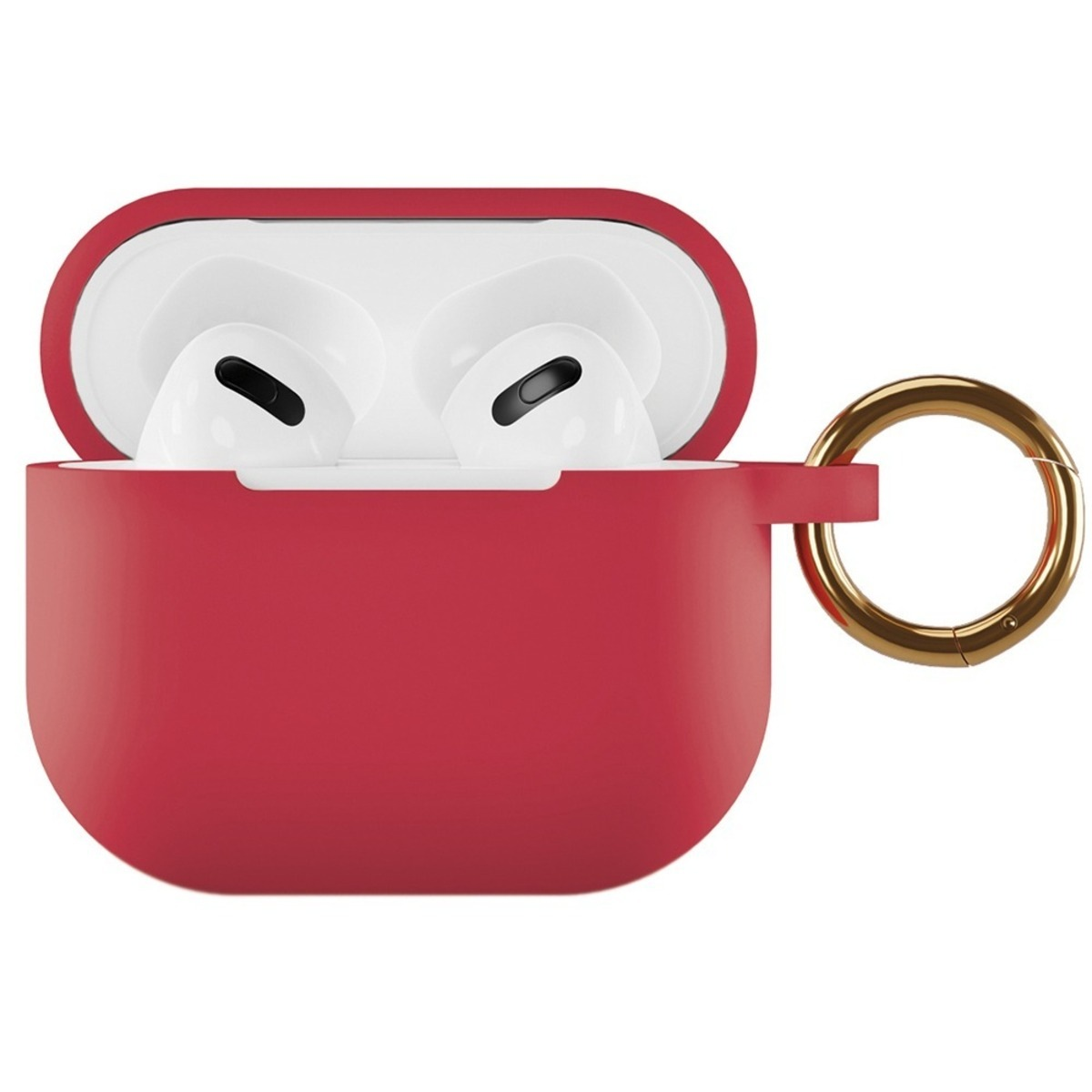 Чехол защитный VLP Soft Touch, с кольцом, для AirPods 3, красный