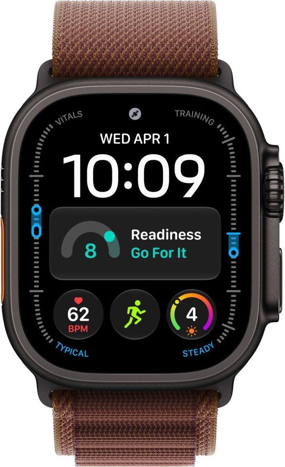 Apple Watch Ultra 4 49mm Black Titanium Case with Burgundy Alpine Loop (L)